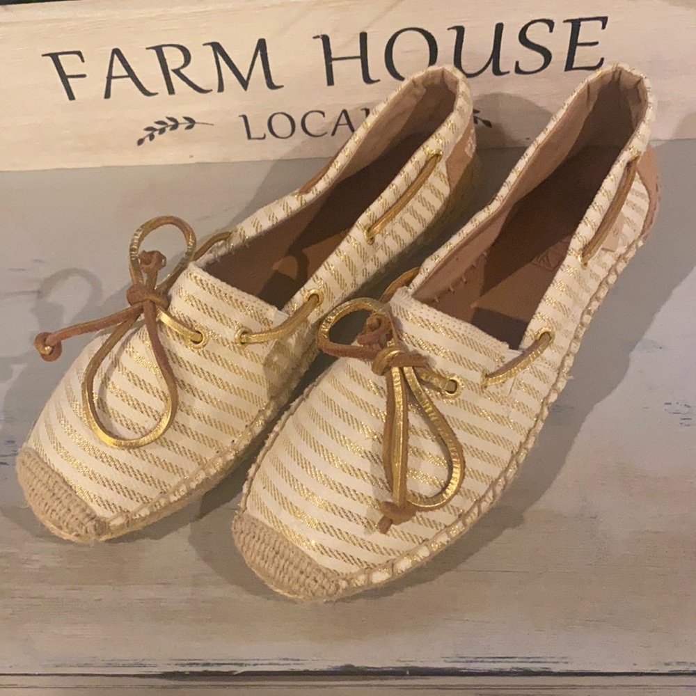 Sperry striped canvas slip on